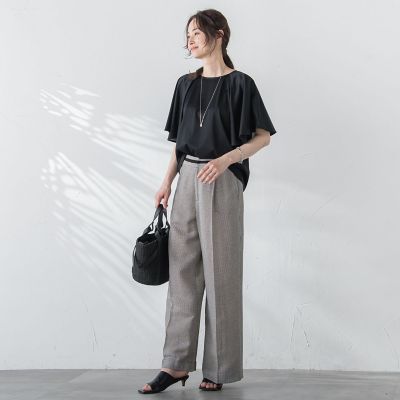 ケープ風コットンカットソー≪洗濯機で洗える≫