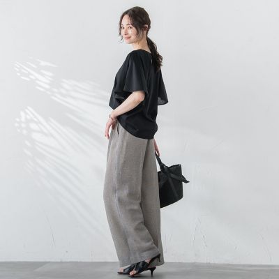ケープ風コットンカットソー≪洗濯機で洗える≫