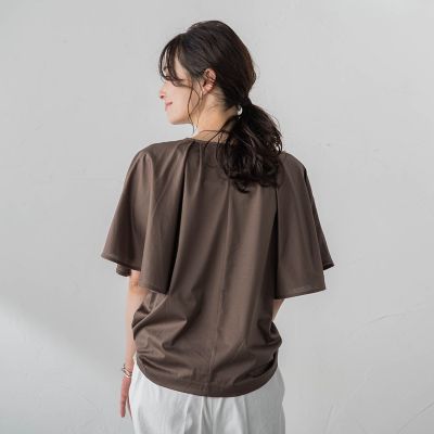 ケープ風コットンカットソー≪洗濯機で洗える≫