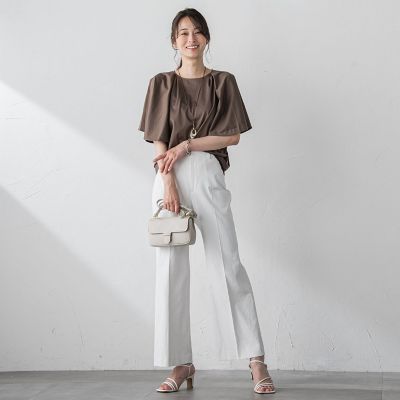 ケープ風コットンカットソー≪洗濯機で洗える≫
