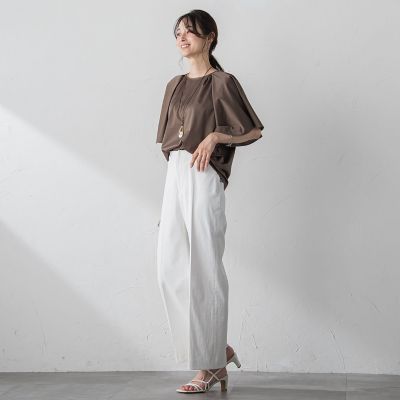 ケープ風コットンカットソー≪洗濯機で洗える≫
