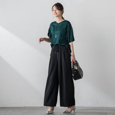 ひんやりシャーリングカットソー≪洗濯機で洗える≫