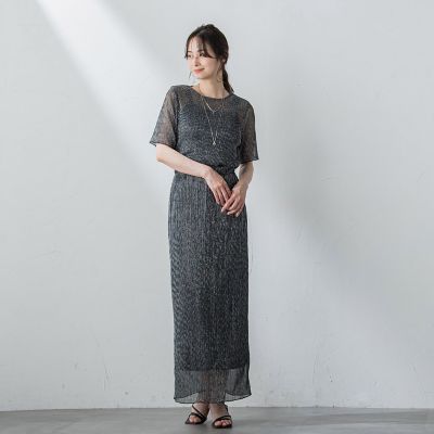 【ＷＥＢ＆一部店舗限定】ラメシアープリーツ半袖カットソー