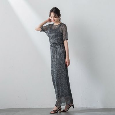 【ＷＥＢ＆一部店舗限定】ラメシアープリーツ半袖カットソー