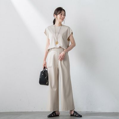 【ＷＥＢ限定】ＵＶカットフレンチスリーブカットソー≪１１号あり／洗える／透湿／セットアップ対応≫