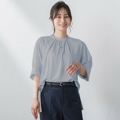 【ＷＥＢ限定】ひんやり防シワカットソー≪洗濯機で洗える／ＵＶ≫
