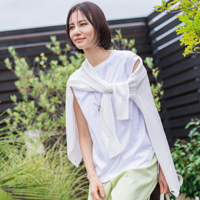 グリーンレーベルリラクシング コットン×レーヨン Tシャツ