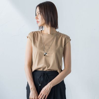 【ＷＥＢ限定】コットンスムースノースリトップス≪洗濯機で洗える≫
