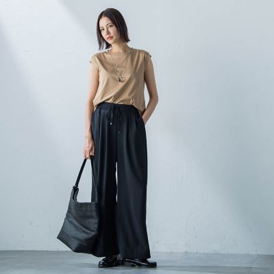 【ＷＥＢ限定】コットンスムースノースリトップス≪洗濯機で洗える≫