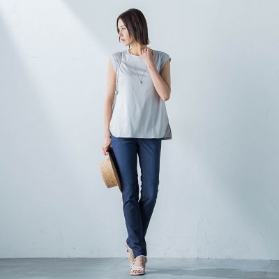 【ＷＥＢ限定】コットンスムースノースリトップス≪洗濯機で洗える≫