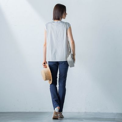 【ＷＥＢ限定】コットンスムースノースリトップス≪洗濯機で洗える≫