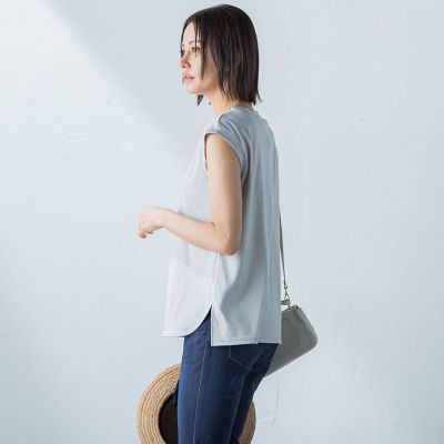 【ＷＥＢ限定】コットンスムースノースリトップス≪洗濯機で洗える≫