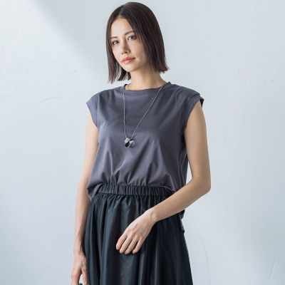 【ＷＥＢ限定】コットンスムースノースリトップス≪洗濯機で洗える≫