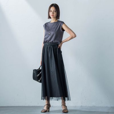 【ＷＥＢ限定】コットンスムースノースリトップス≪洗濯機で洗える≫