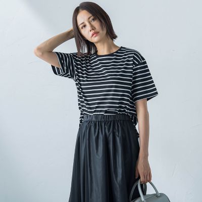 【ＷＥＢ限定】コットンボーダーカットソー≪洗濯機で洗える≫