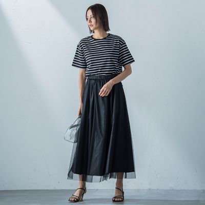 【ＷＥＢ限定】コットンボーダーカットソー≪洗濯機で洗える≫