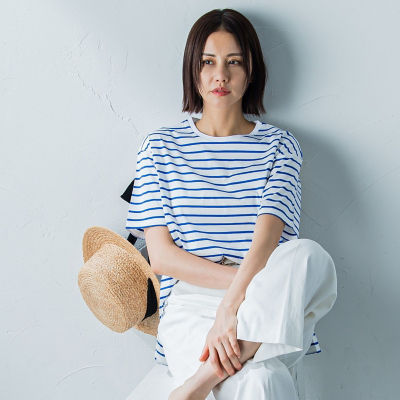 ＜LAUTREAMONT (Women)＞【ＷＥＢ限定】コットンボーダーカットソー≪洗濯機で洗える≫