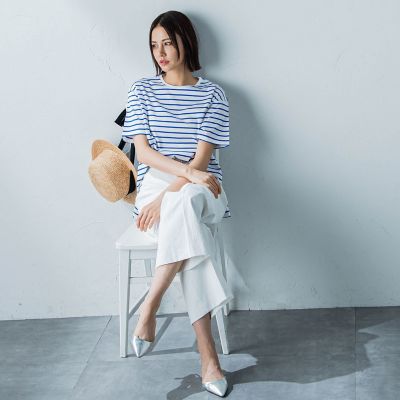 【ＷＥＢ限定】コットンボーダーカットソー≪洗濯機で洗える≫
