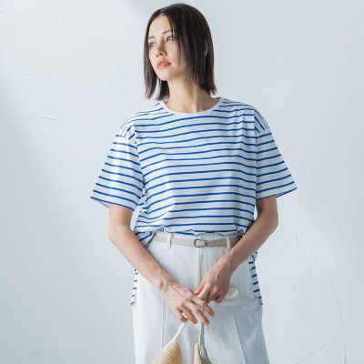 【ＷＥＢ限定】コットンボーダーカットソー≪洗濯機で洗える≫
