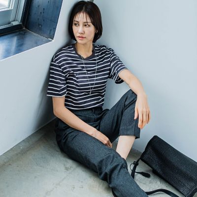 【ＷＥＢ限定】コットンボーダーカットソー≪洗濯機で洗える≫