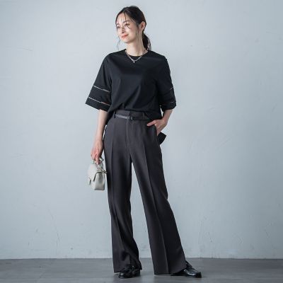 はしごレース５分袖ブラウス≪洗濯機で洗える≫