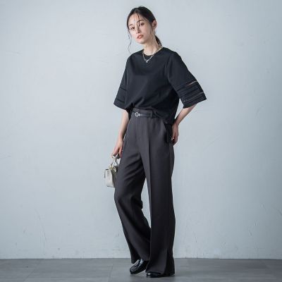 はしごレース５分袖ブラウス≪洗濯機で洗える≫