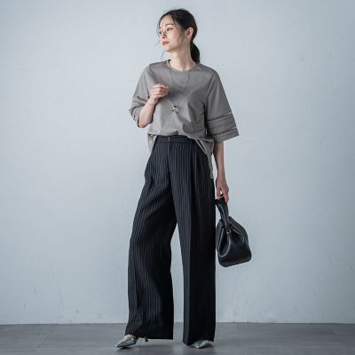 はしごレース５分袖ブラウス≪洗濯機で洗える≫