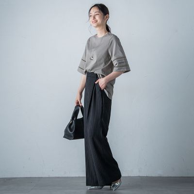 はしごレース５分袖ブラウス≪洗濯機で洗える≫
