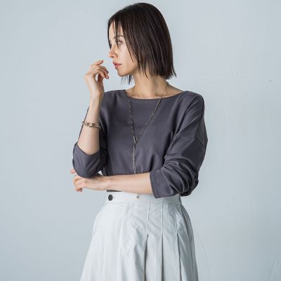 コットンレーヨンカットソー≪洗濯機で洗える≫