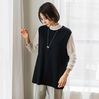 ナイロンチュールフロッキーカットソー≪手洗い可能≫