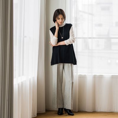 ナイロンチュールフロッキーカットソー≪手洗い可能≫