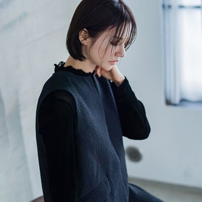 ナイロンチュールフロッキーカットソー≪手洗い可能≫