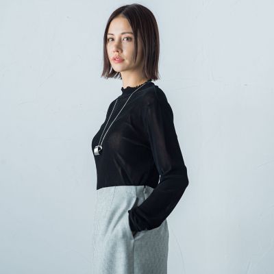 ナイロンチュールフロッキーカットソー≪手洗い可能≫