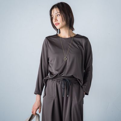 【ＷＥＢ限定】吸水速乾／ＵＶ　サテンダンボールカットソー≪１１号あり／洗える／セットアップ対応≫