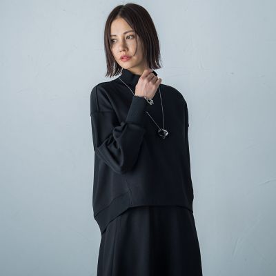 LAUTREAMONT ロートレアモン  美品 ニットドッキングカットソー≪洗濯機で洗える≫ トップス レディース 黒 ブラック 38 3107-47013 38 ニットドッキングカットソー≪洗濯機で洗える≫ | LAUTREAMONT (Women