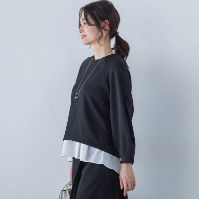 LAUTREAMONT / ロートレアモン フォルムスリーブカットソー≪セットアップ対応/洗濯機で洗える≫ フォルムスリーブカットソー≪セットアップ対応／洗濯機で洗える