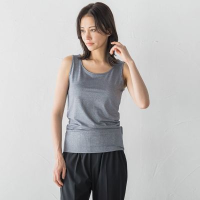 ＜LAUTREAMONT (Women)＞ラメタンクトップ≪洗濯機で洗える≫