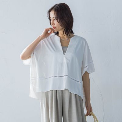 ソフトコットンリブカットソー≪洗濯機で洗える≫