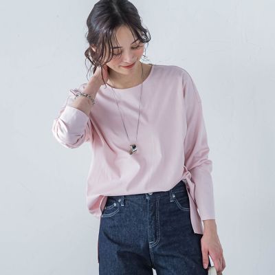 ＜LAUTREAMONT (Women)＞【ＷＥＢ限定】プレミアムコットンコンフォートカットソー≪３サイズ／洗濯機で洗える／接触冷感≫