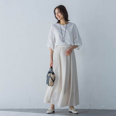 フォルムスリーブＶネックカットソー≪洗濯機で洗える≫