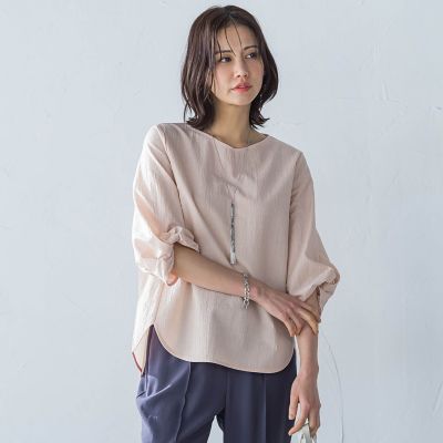 ＜LAUTREAMONT (Women)＞フォルムスリーブＶネックカットソー≪洗濯機で洗える≫