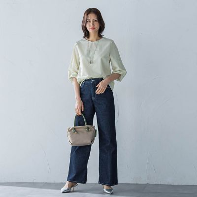 フォルムスリーブＶネックカットソー≪洗濯機で洗える≫