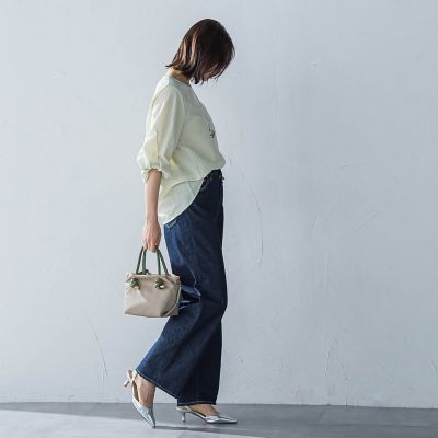 フォルムスリーブＶネックカットソー≪洗濯機で洗える≫
