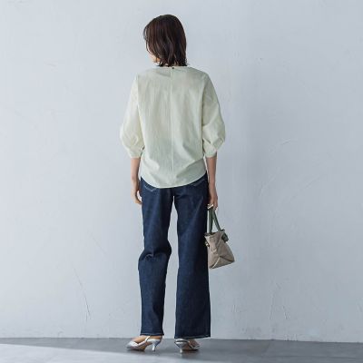 フォルムスリーブＶネックカットソー≪洗濯機で洗える≫
