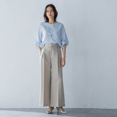 フォルムスリーブＶネックカットソー≪洗濯機で洗える≫