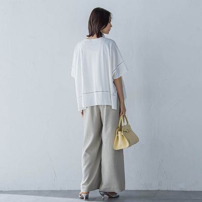 ポンチョシルエットキーホールカットソー≪洗濯機で洗える≫