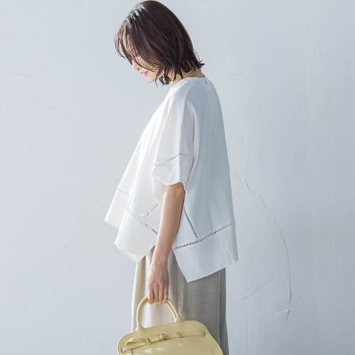 ポンチョシルエットキーホールカットソー≪洗濯機で洗える≫