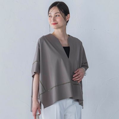 ＜LAUTREAMONT (Women)＞ポンチョシルエットキーホールカットソー≪洗濯機で洗える≫