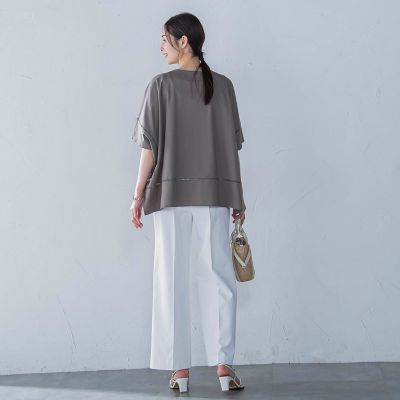 ポンチョシルエットキーホールカットソー≪洗濯機で洗える≫