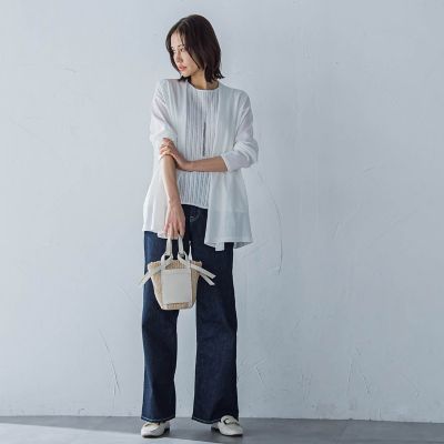綿麻ラッセルノースリーブカットソー≪手洗い可能≫